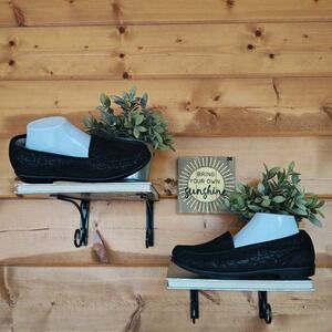 SAS Simplify Nero Moc Loafers Black Leather Snake Slip On Shoes Tripad Sz 9.5 W